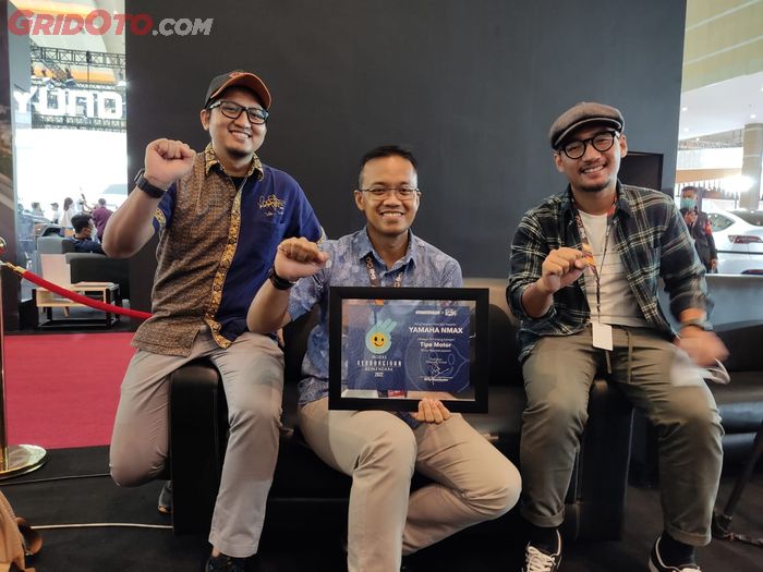 Antonius Widiantoro (tengah) saat menghadiri acara Indeks Kebahagian Berkendara (IKB) 2022 di JIExpo Kemayoran, Jakarta.