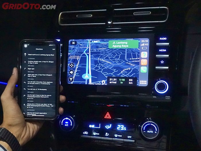 Maps Apple CarPlay Nirkabel di Head Unit Hyundai Creta (Prime)