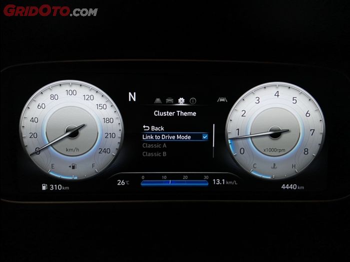 Opsi &lsquo;Link to Drive Mode&rsquo; di panel instrumen Hyundai Creta Prime
