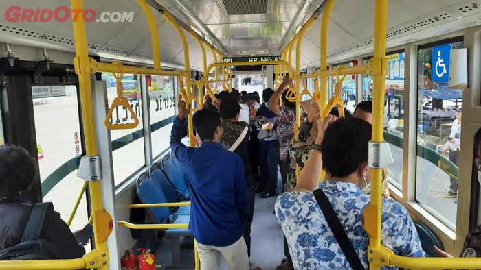 Ilustrasi uji coba bus listrik baru Transjakarta