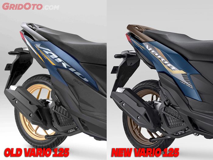 Desain cover body belakang New Honda Vario 125 dibandingkan generasi sebelumnya juga cukup mencolok