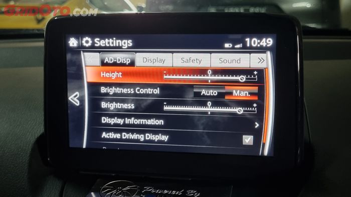Setting Active Driving Display pada Mazda2 Sedan.