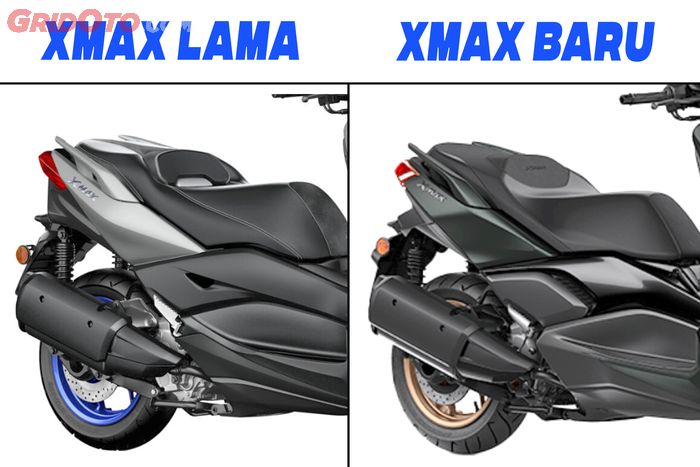 Cover body belakang Yamaha XMAX Connected tampak memiliki lebih banyak lekukan dibandingkan XMAX 250 lama