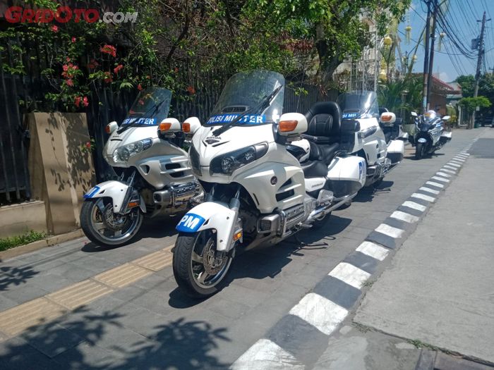Deretan Honda Gold Wing yang disiapkan untuk mengawal rombongan Presiden Jokowi hari ini, Jumat (09/12/2022).