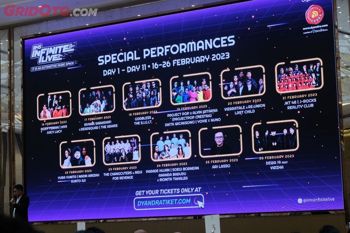 Deretan artis dan band yang akan mengisi festival musik IIMS Infinite Live di IIMS 2023.
