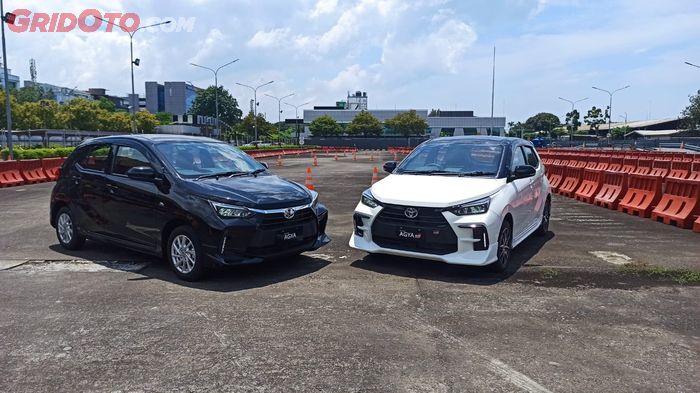 Toyota Agya varian G dan E yang bermain di segmen LCGC (Kiri), lebih diminati ketimbang varian GR Sport (Kanan).