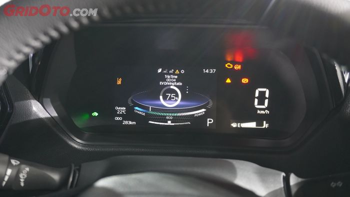 Tampilan panel instrumen Toyota Yaris Cross hybrid dalam mode ECO