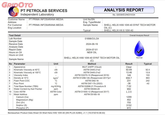 Hasil laboratorium Sampel C