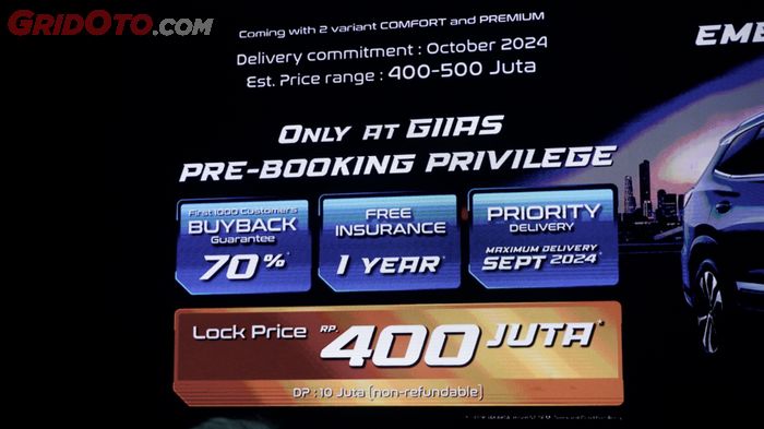 Harga pre-booking Chery Tiggo 8 selama GIIAS 2024.