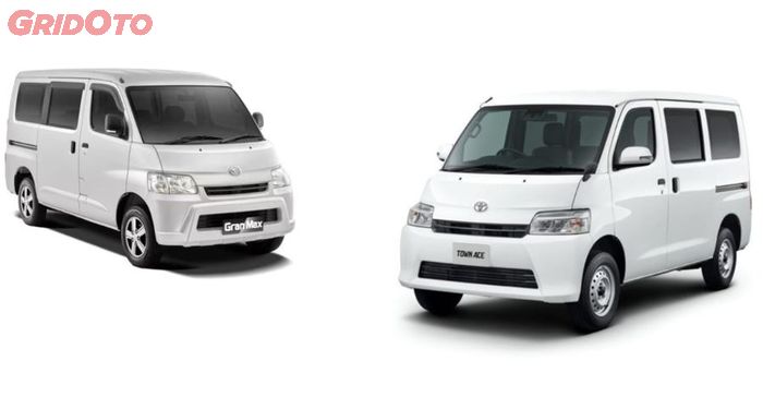 perbandingan tampilan Daihatsu Gran Max dan Toyota Town Ace