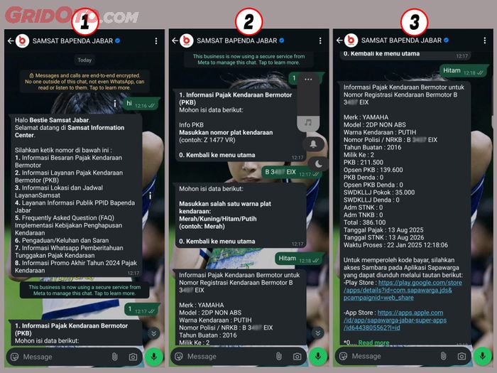 Cek pajak kendaraan bermotor cukup lewat chat WhatsApp