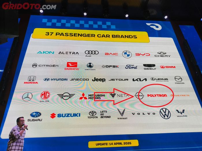 Nama Polytron masuk ke daftar 37 brand kendaraan penumpang di GIIAS 2025