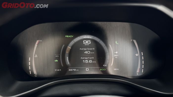 Di atas kecepatan 90 km/jam Haval Jolion HEV tetap bisa hanya menggunakan tenaga listrik.