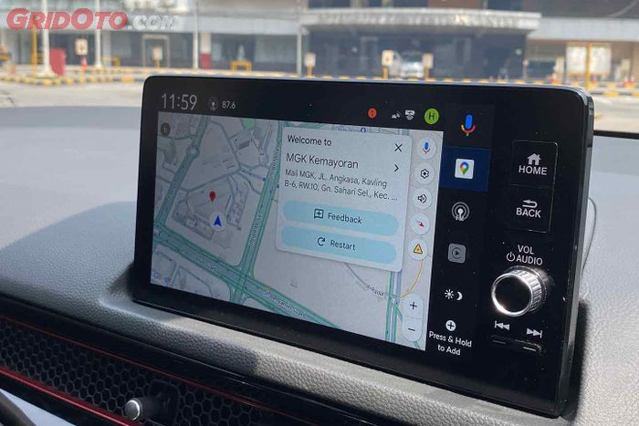 Google Maps bawaan menjadi bukti adanya Google Built In di Honda Civic RS e:HEV.