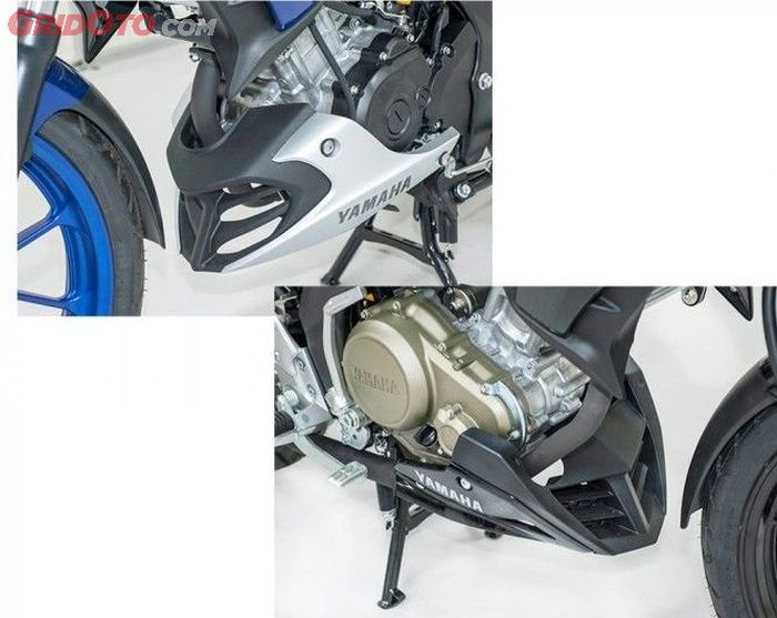 Undercowl Vixion R (kiri) dan Vixion standar (kanan)