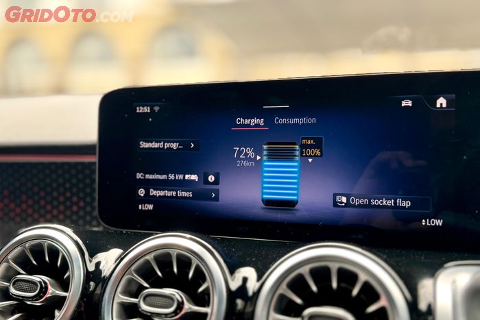Pengisian daya baterai Mercedes-Benz EQB 250+ mendukung DC fast charging daya 112 kW