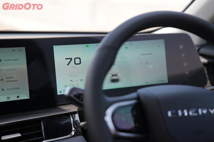 Kecepatan 70 km/jam Chery C5 CSH terasa stabil dan mesin responsif dari kerja serial hybrid