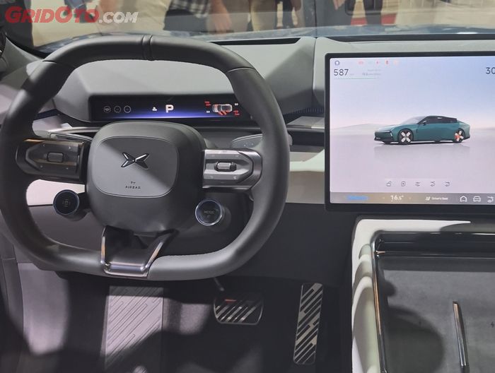 Ilustrasi interior bagian kokpit XPENG P7