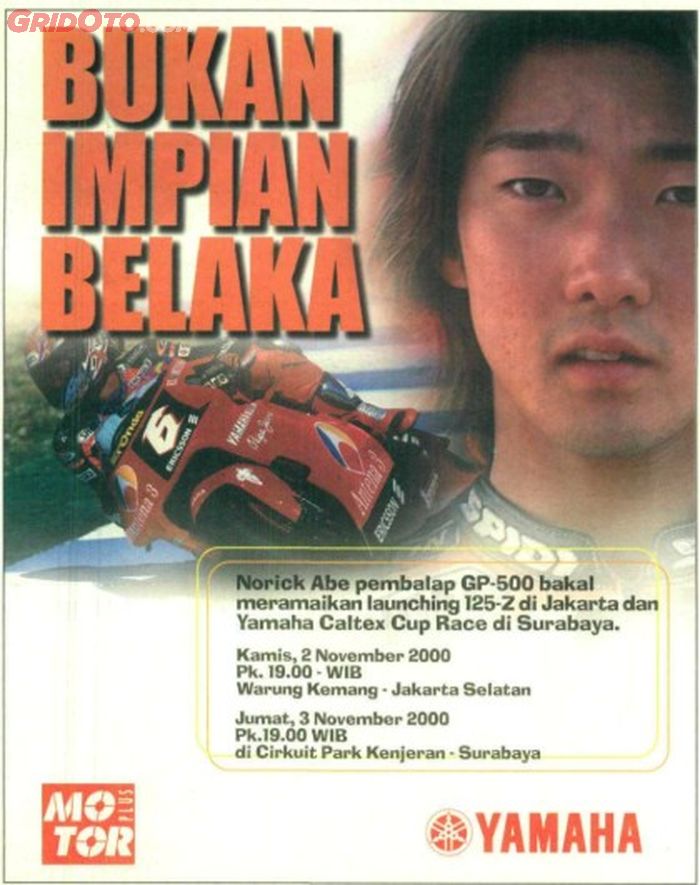 Iklan peluncuran Yamaha 125Z yang menghadirkan almarhum Norifumi "Norick" Abe 
