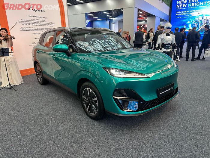 Penampakan mobil listrik Lepas E4 versi setir Kanan di markas besar Chery International di Wuhu, Cina (28/4/2026)