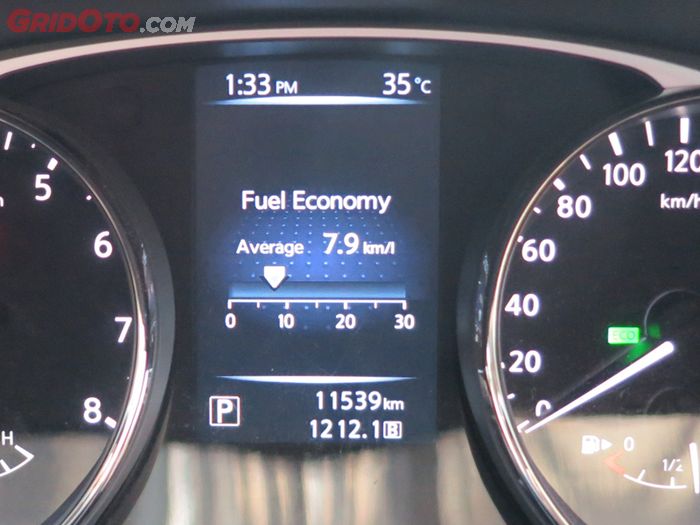 Ilustrasi odometer di MID Nissan Xtrail