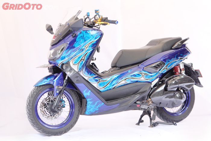 Yamaha NMAX grafis blue fire wolf