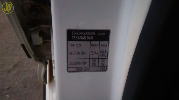 Petunjuk ideal tekanan angin ban mobil