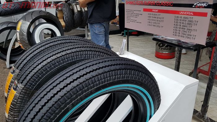 Contoh ban Shinko Tires tipe classic dan ukuran yang tersedia