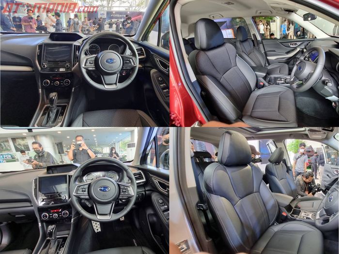 Kolase interior Subaru Forester. Atas merupakan varian 2.0i-L sementara bawah adalah 2.0i-S EyeSight.