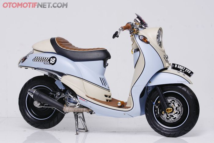 Modifikasi Yamaha Fino Bergaya Cafe Racer Mr. Moo