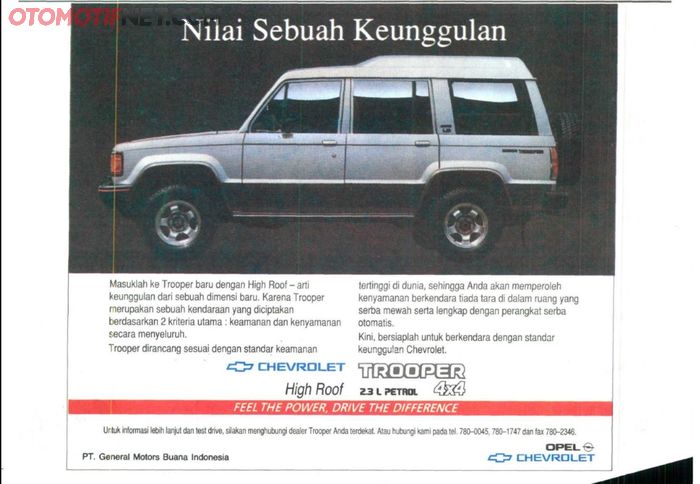 Iklan Chevrolet Trooper Hi-Roof