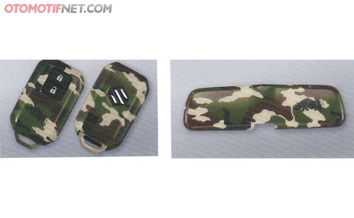 cover kunci mobil dan spion tengah motif kamuflase