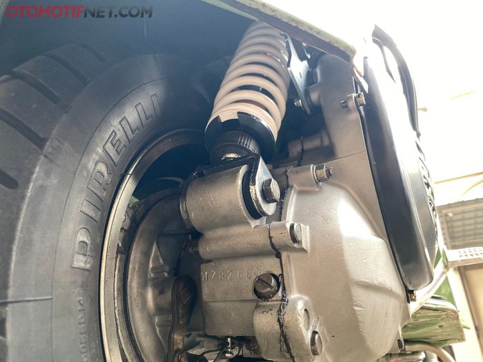 Suspensi Malossi RS24 dikombinasi dengan crankcase kinclong hasil vapor blasting