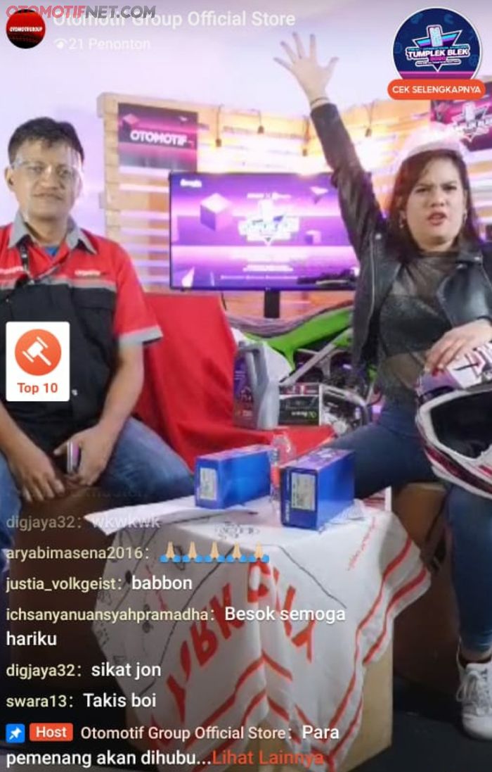Parts, aksesori hingga motor bakal dilelang malam ini secara live di akun officialotomotifgroup di Shopee