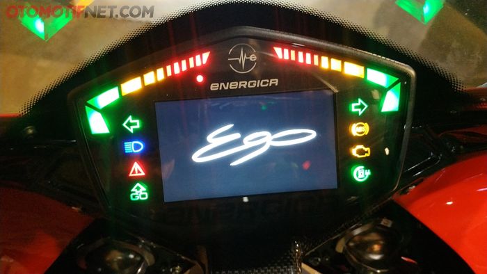 Spidometer Energica Ego+ saat pertama kali dinyalakan