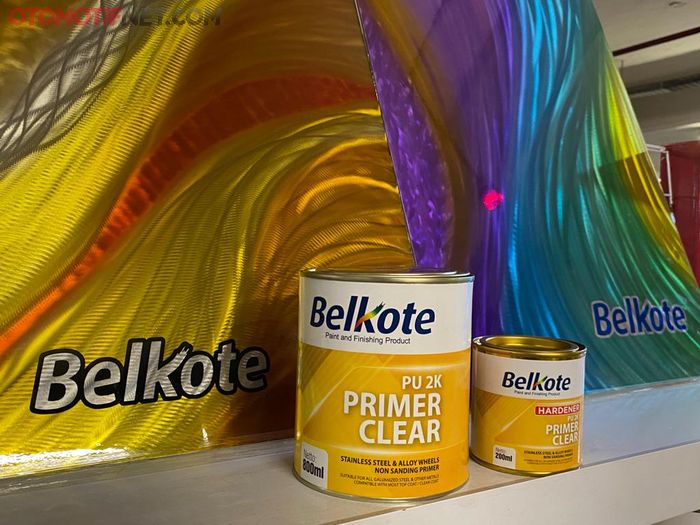 Inovasi Belkote PU 2K Primer Clear menjawab keinginan modifikator dapat dengan mudah mengubah warna-warna pada velg dan stainless 