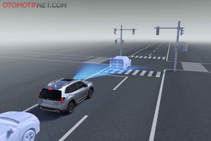 Teknologi lead vehicle start alert yang membantu  mengikuti mobil di depan saat di lampu lalu lintas