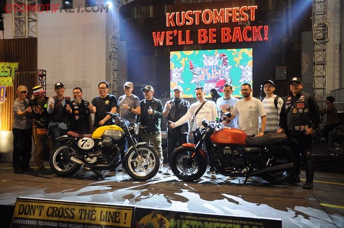 Unveiling di KUSTOMFEST 2022 bersama dengan komunitas Moto Guzzi, 'Guzzi Clan'