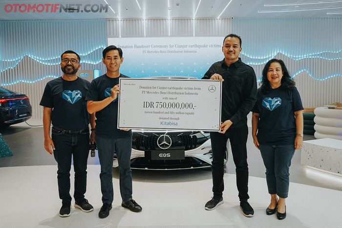 PT Mercedes-Benz Distribution Indonesia (MBDI) melalui KitaBisa donasi Rp 750 juta untuk korban gempa Cianjur