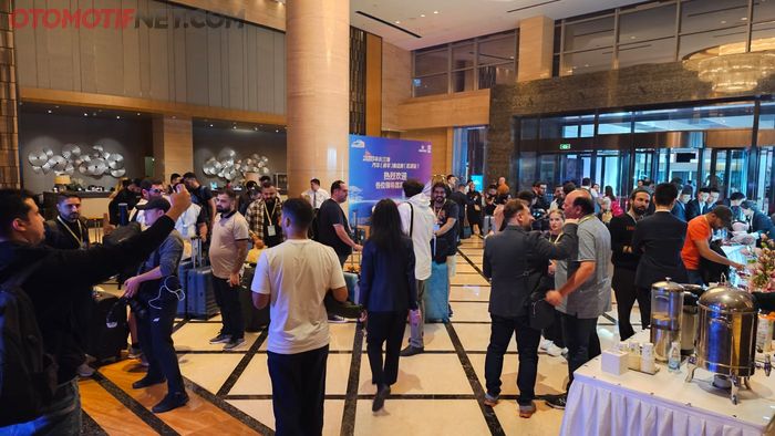 Para peserta dari berbagai negara telah berdatangan untuk menghadiri acara Chery International User Summit 2023 di Wuhu, Anhui, China (14/10/2023)