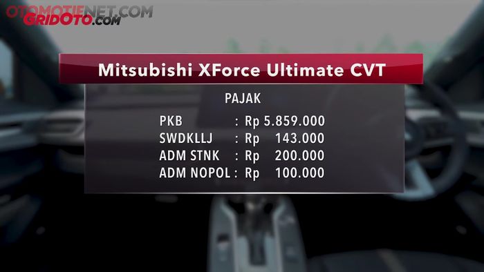 Pajak Mitsubishi XForce.