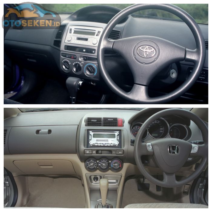 Interior Toyota Vios AT 2003 dan Honda City CVT 2004