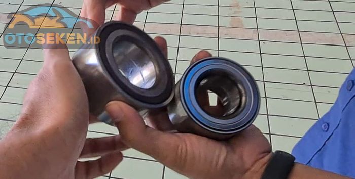 Ilustrasi bearing roda depan Suzuki Ertiga (kiri) dan APV