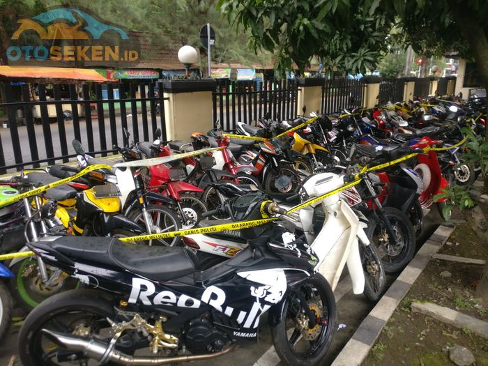 Deretan motor sitaan di Mapolresta Surakarta