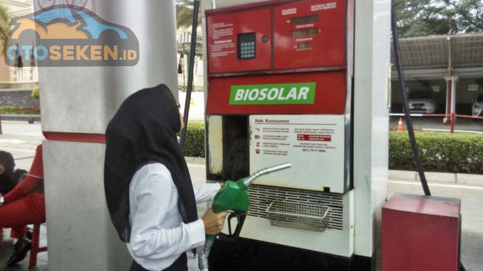 Ilustrasi pompa pengisian Bio Solar di SPBU Pertamina