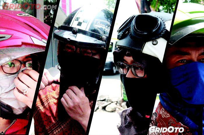 Ilustrasi pemakaian masker untuk riding