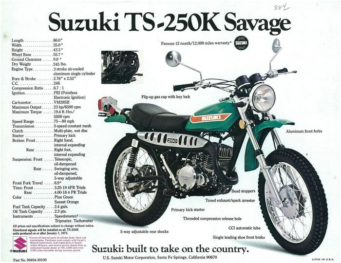 Suzuki TS250 Savage yang langka di Indonesia