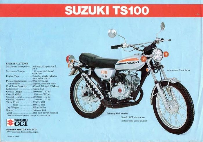 Brosur lawas Suzuki TS100