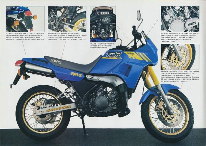 Yamaha TDR250 punya fitur-fitur yang tergolong modern untuk motor tahun 1980-an