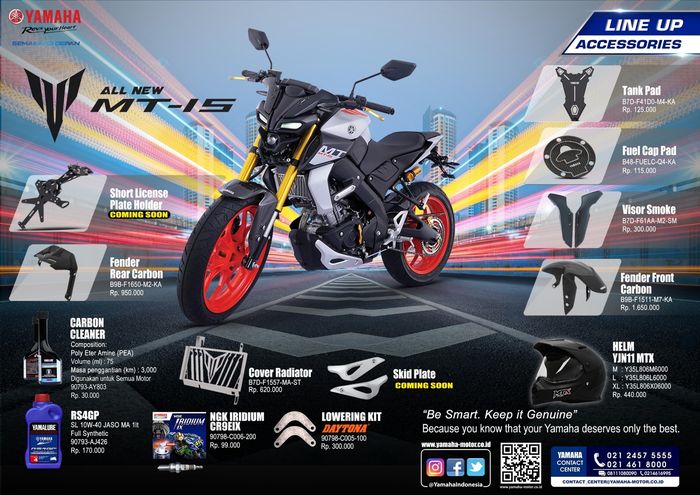 Daftar aksesoris resmi Yamaha MT-15